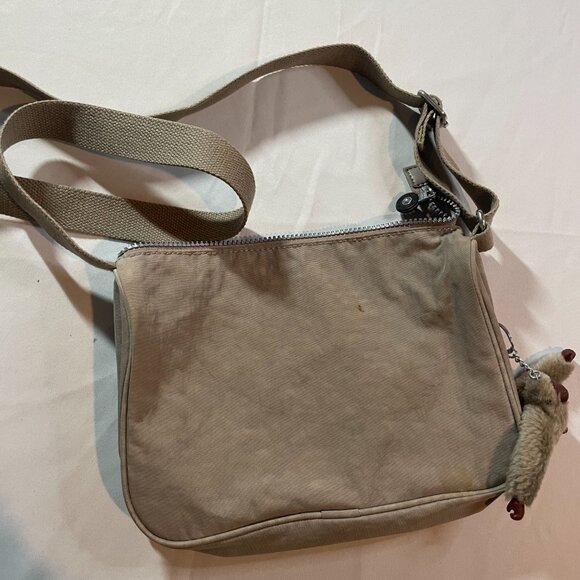 Kipling Cassie Crossbody Bag Womens Tan Water Resistant Monkey Keychain Pockets - Picture 3 of 5